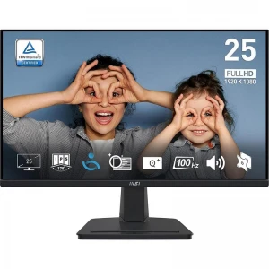 MSI Pro MP251, 24.5 Inches , IPS, 1920 x 1080 (FHD), 100Hz, TUV Certified Eyesight Protection, 1ms, Displayport, HDMI, Tilt